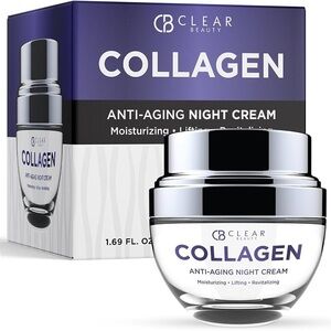 Clear Beauty Collagen Night Cream - Purple and Silver